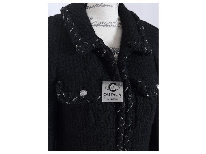 Chanel Iconic Chain Trim Black Tweed Jacket - view 8