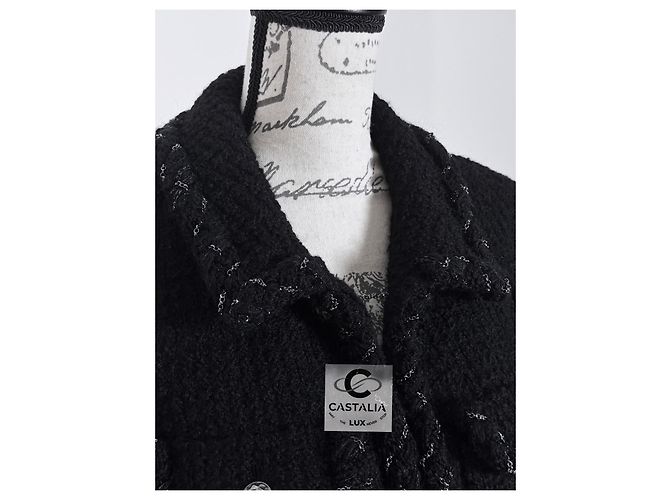 Chanel Iconic Chain Trim Black Tweed Jacket - view 9