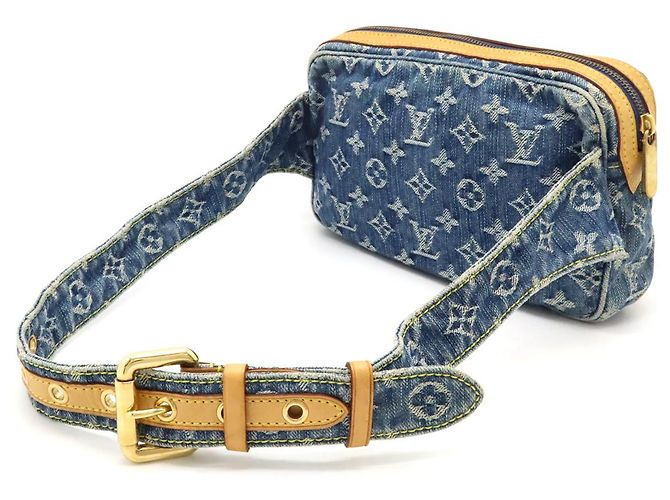 Borsa a vita 2 in 1 in denim Monogram Louis Vuitton Blu - vista 2