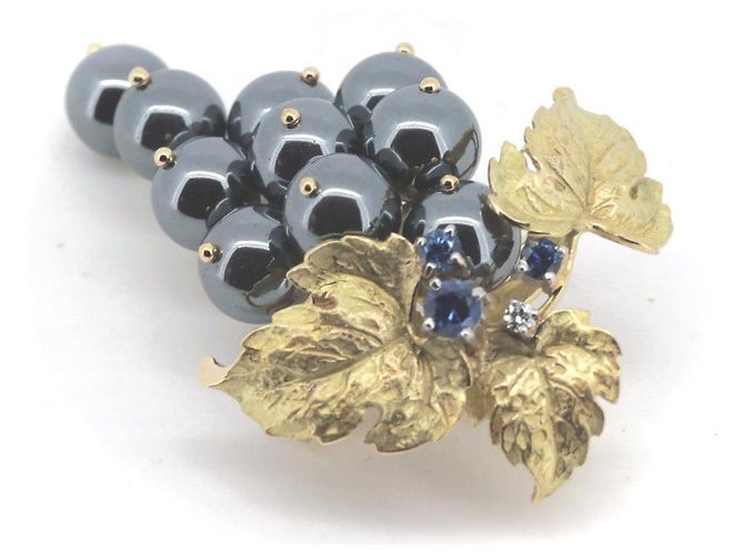 Autre Marque Nobuko Ishikawa Au750 PT900 Hämatit Diamant Saphir Anhänger Golden - Ansicht 2