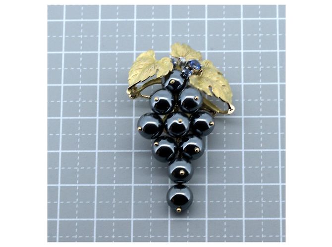 Autre Marque Nobuko Ishikawa Au750 PT900 Hämatit Diamant Saphir Anhänger Golden - Ansicht 7