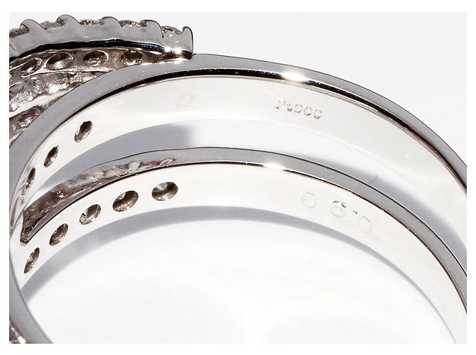 Autre Marque Diamantring mit rosa Saphir Pt900 - Ansicht 4