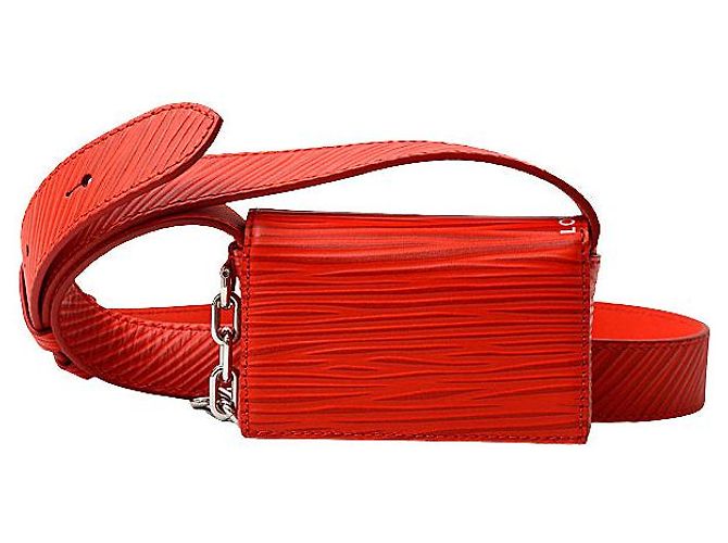 Borsa a spalla Steamer Epi Louis Vuitton Rosso - vista 3