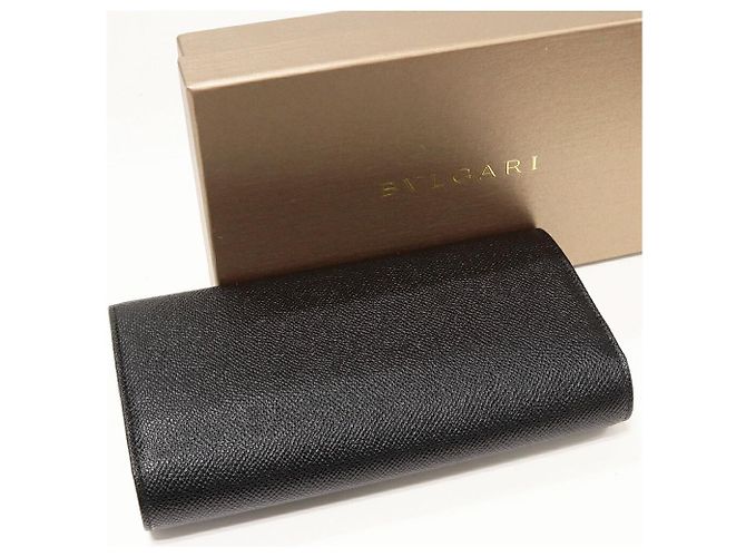 Autre Marque Bvlgari Kalbsleder lange Brieftasche 30414 Schwarz - Ansicht 2