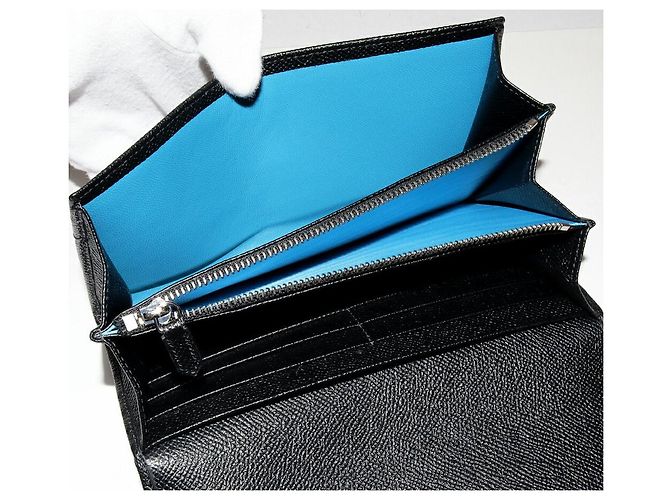Autre Marque Bvlgari Kalbsleder lange Brieftasche 30414 Schwarz - Ansicht 4