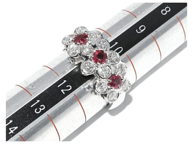 Autre Marque Pt900 Ruby Diamond Ring - view 2