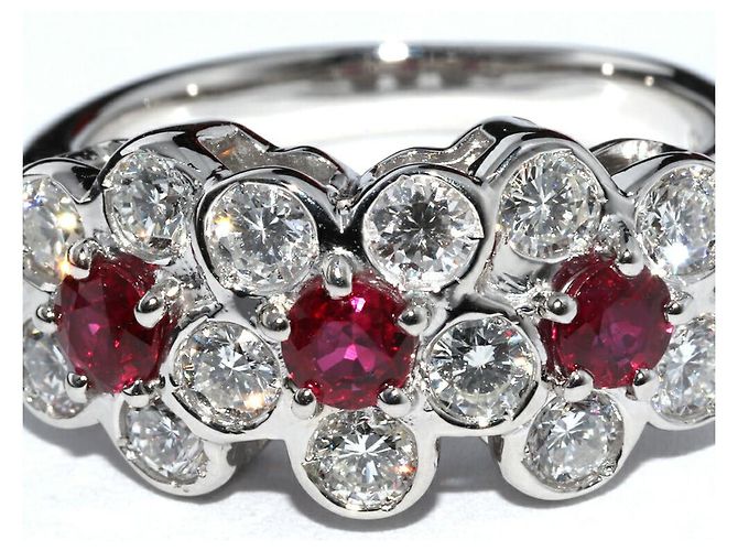 Autre Marque Pt900 Ruby Diamond Ring - view 5