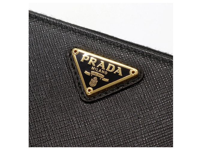 Portafoglio lungo con zip rotonda in pelle Saffiano Prada 1ML506 Nero - vista 4