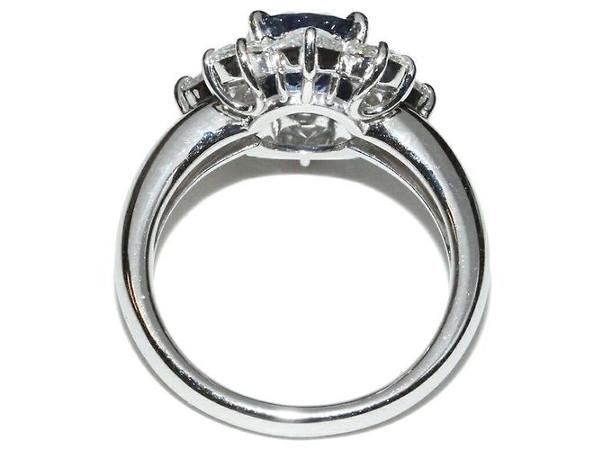 Autre Marque Anello in zaffiro Pt900 2,121 ct e diamante 1,37 ct - vista 4