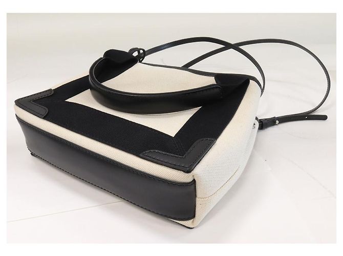 Borsa Cabas 2way in tela di vitello navy Balenciaga 390346 Beige - vista 4