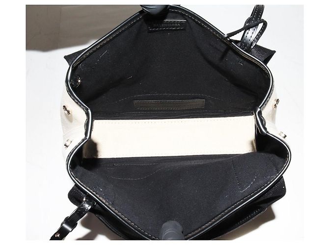 Borsa Cabas 2way in tela di vitello navy Balenciaga 390346 Beige - vista 5