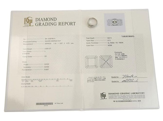 Autre Marque Platinring Pt900 mit Diamant 2ct Größe 12.5 - Ansicht 5
