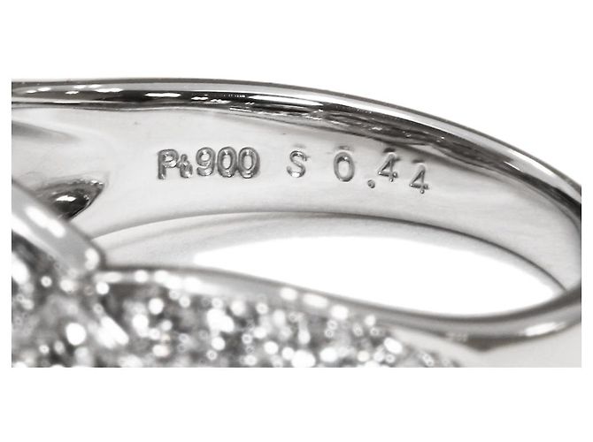 Autre Marque Herzring aus Pt900-Platin mit Saphir von 0,44 ct und Diamant von 0,85 ct, Größe 11 - Ansicht 2