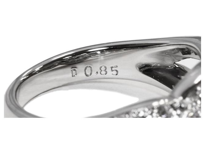 Autre Marque Herzring aus Pt900-Platin mit Saphir von 0,44 ct und Diamant von 0,85 ct, Größe 11 - Ansicht 3