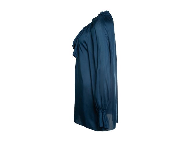 The Row, blaue Bluse mit Schleife - Ansicht 2