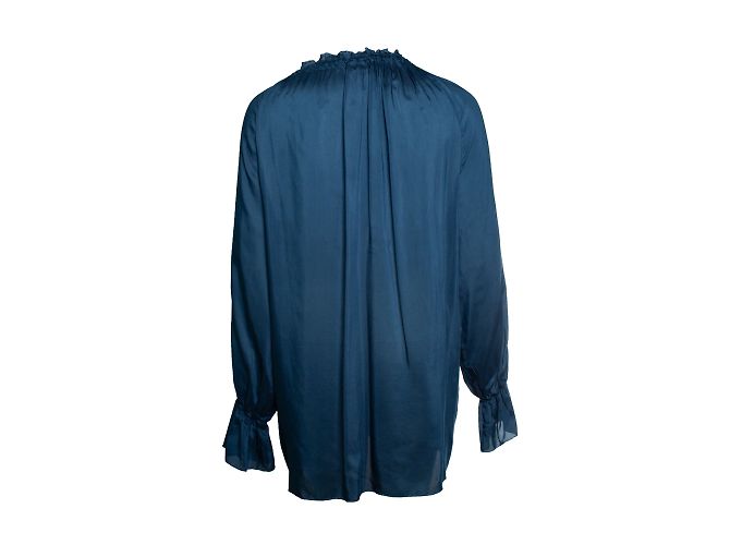 The Row, blaue Bluse mit Schleife - Ansicht 3