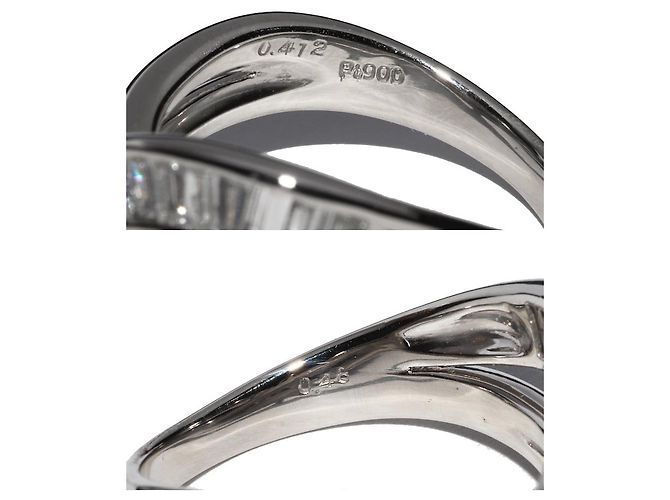 Autre Marque Pt900 Marquise-Schliff Diamant blauer Diamantring - Ansicht 4