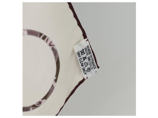 Hermès Sciarpa HERMES Carré 70 Kelly in Caleche Sete Marrone Beige Rosa Auth ac3231 - vista 15