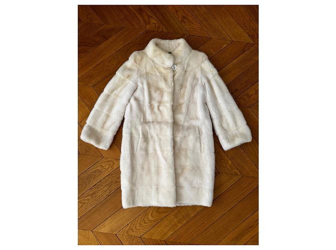 Autre Marque Casaco de pele de vison creme Cru - vista 2