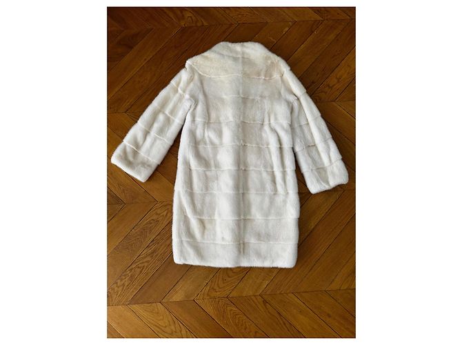 Autre Marque Casaco de pele de vison creme Cru - vista 6