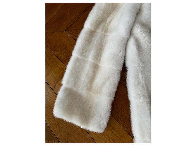 Autre Marque Casaco de pele de vison creme Cru - vista 7