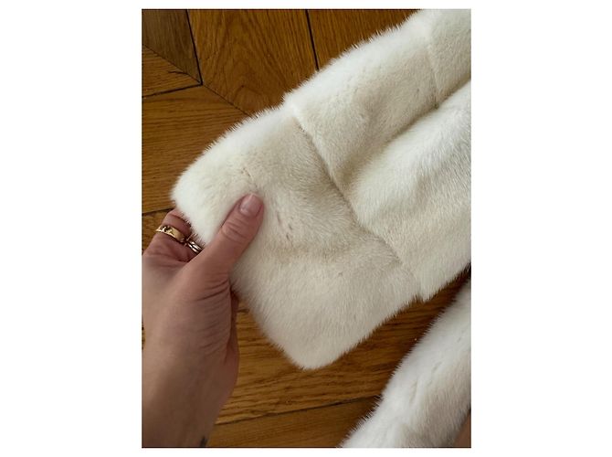 Autre Marque Casaco de pele de vison creme Cru - vista 9