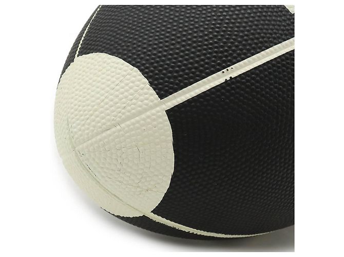 Palla da rugby Chanel in gomma Coco Mark nera e bianca usata Nero - vista 4