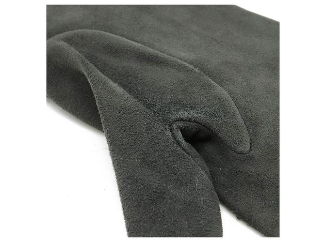 Hermès Guanti in scamosciato Hermes Grigio antracite - vista 4
