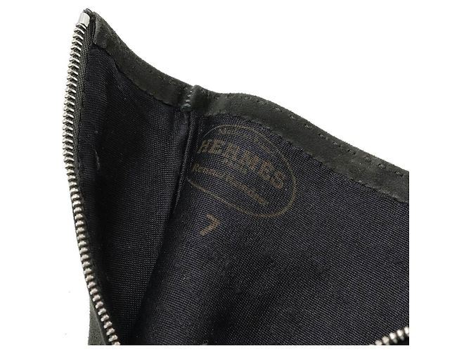 Hermès Guanti in scamosciato Hermes Grigio antracite - vista 6