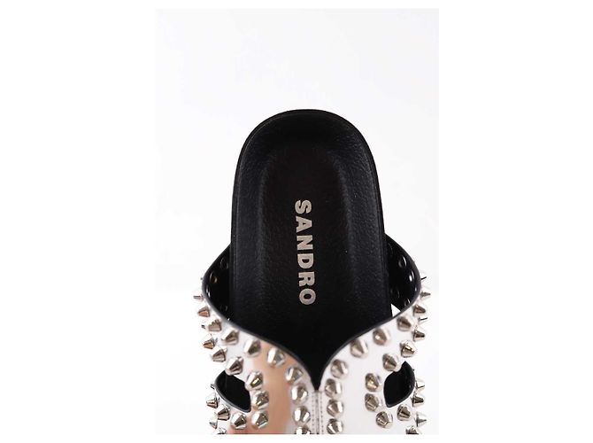 Sandro Mules en cuir verni - vue 4
