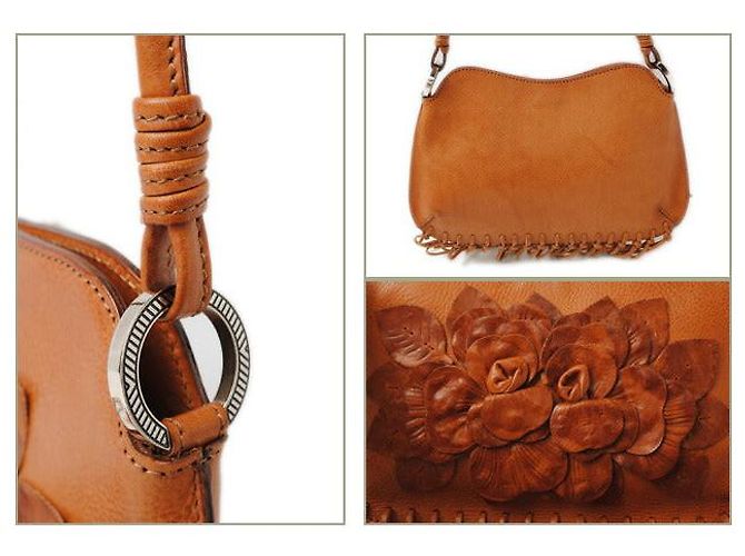 Bolso de hombro de cuero natural Valentino - vista 3