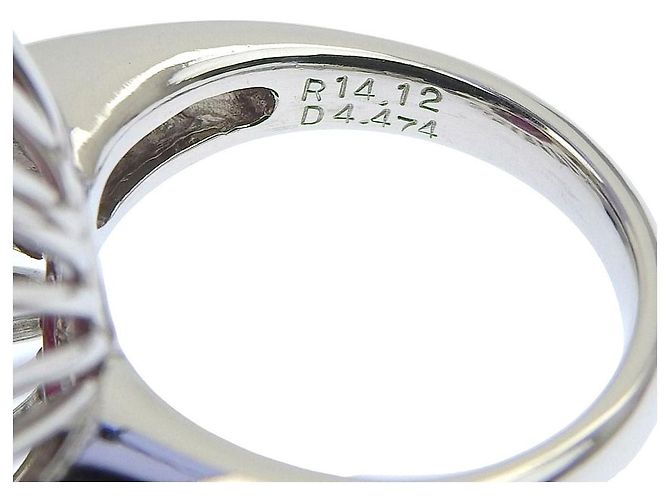 Autre Marque Anillo de platino Pt900 con rubíes y diamantes, tamaño 15 Roja - vista 2