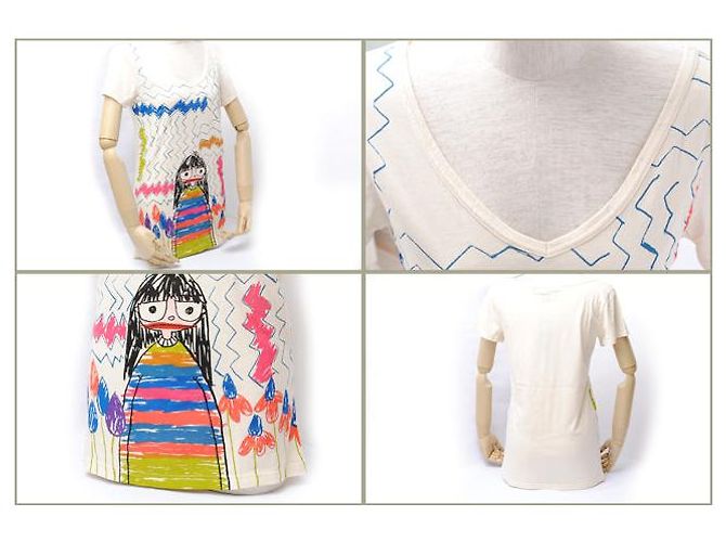 Camiseta de algodão feminina Marc Jacobs creme - vista 2
