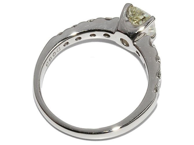 Autre Marque Pt900 Platin-Diamantring 1,013 ct hellgelb-SI1-mittelblau - Ansicht 4
