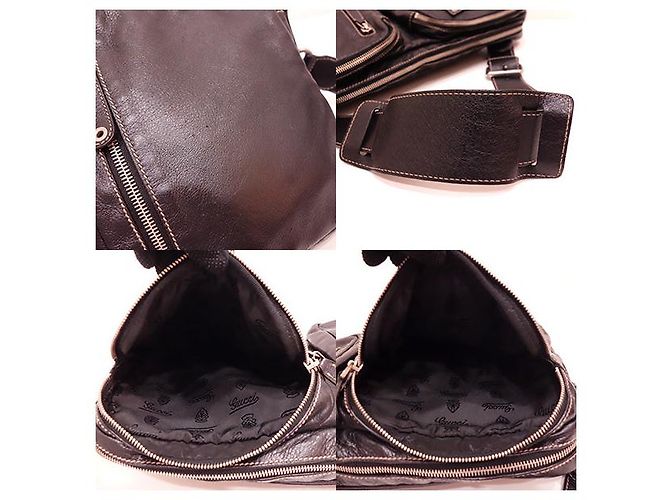 Borsa a tracolla in pelle nera Gucci Nero - vista 5