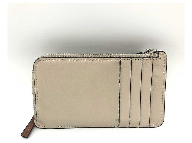 Tarjetero Fragment de piel de ternera Loewe beige - vista 2