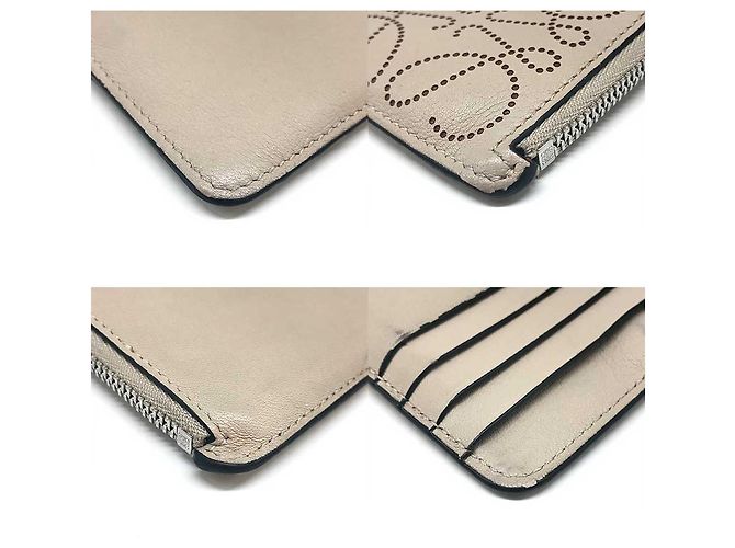 Tarjetero Fragment de piel de ternera Loewe beige - vista 3