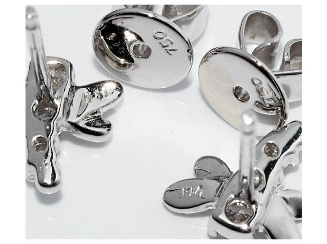 Autre Marque Orecchini in oro bianco K18WG con diamanti 0,22 ct - vista 4