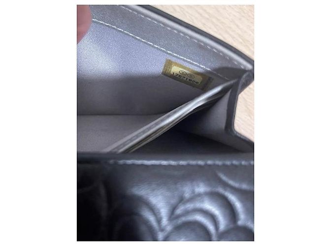 Wallet On Chain Portafoglio Chanel Camellia Nero in Pelle - vista 3