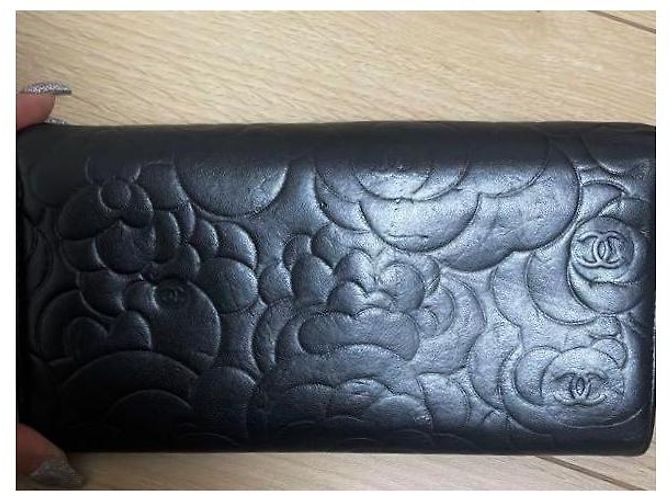 Wallet On Chain Portafoglio Chanel Camellia Nero in Pelle - vista 5