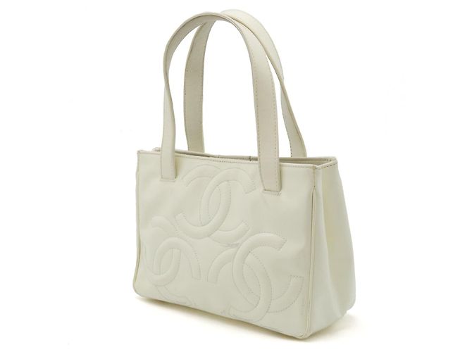 Borsa a mano Chanel Triple Coco Mark Avorio D'oro - vista 2