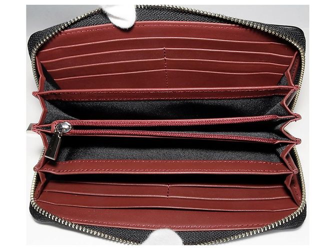 Autre Marque Cartera larga con cremallera de cocodrilo negra 2301413 Negro - vista 2