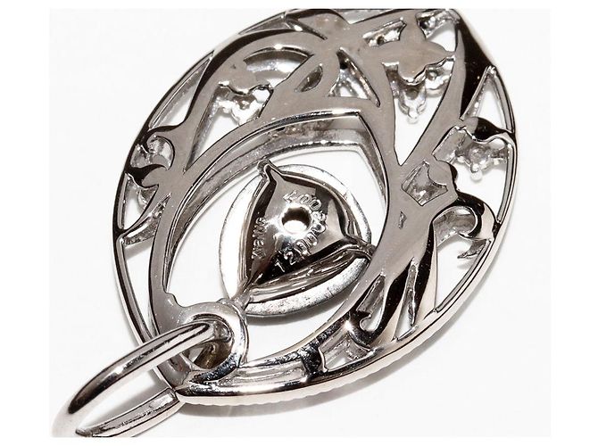 Autre Marque Au750 Weißgold Anhänger mit schwarzem Diamant - Ansicht 3