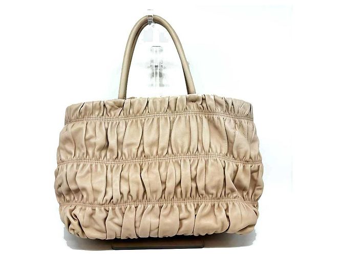 Prada Nappa-Leder 2-Wege-Handtasche Beige - Ansicht 2