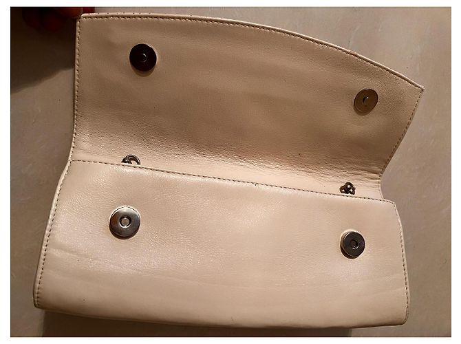 Loriblu Clutch Tasche Leder Creme Roh - Ansicht 3