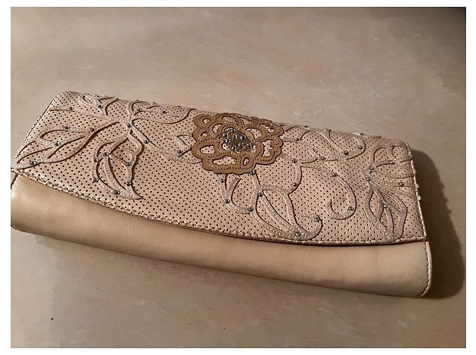 Loriblu Clutch Tasche Leder Creme Roh - Ansicht 5