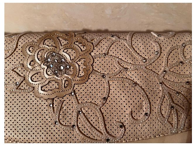Loriblu Clutch Tasche Leder Creme Roh - Ansicht 6
