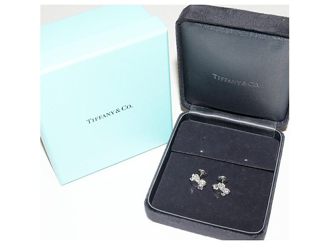 Tiffany & Co Pendientes de flor de papel con diamante corte cojín Pt950 Tiffany - vista 3