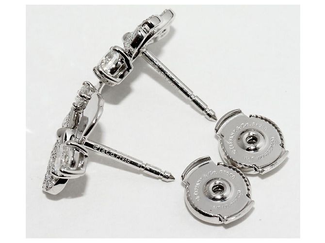 Tiffany & Co Pendientes de flor de papel con diamante corte cojín Pt950 Tiffany - vista 5