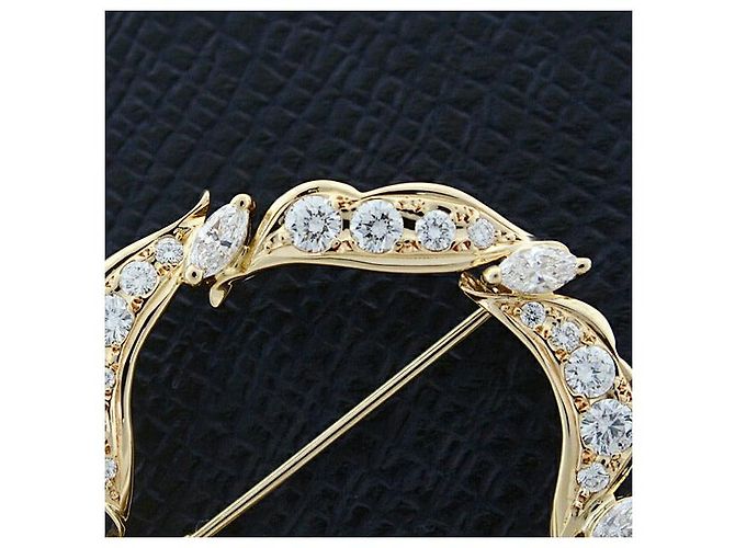 Autre Marque Spilla in perle e diamanti MIKIMOTO in oro giallo 18K 11,8mm D1,64ct D'oro - vista 10